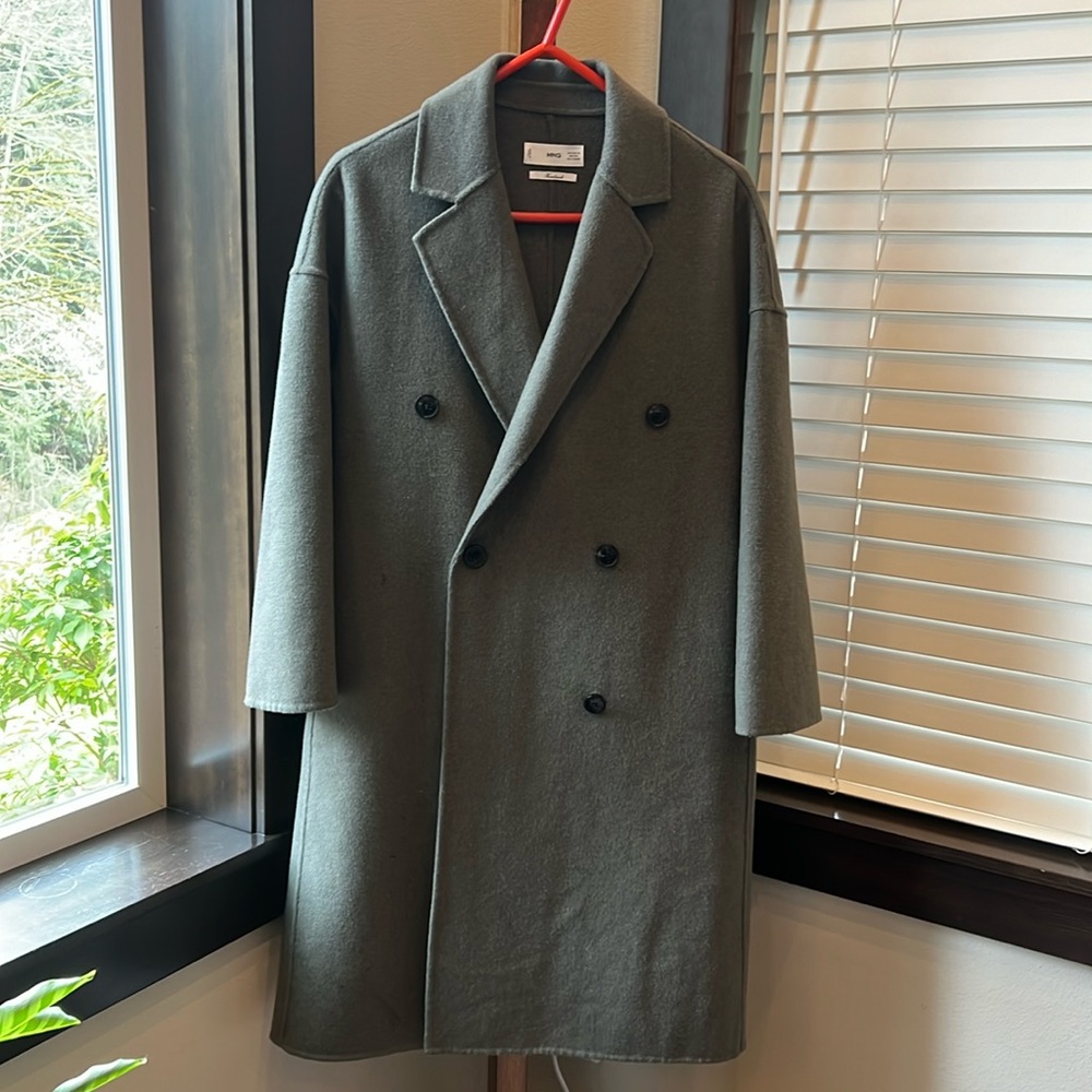 Olive colored oversized coat